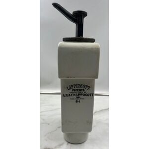 Antique Lippincott Porcelain Soda Fountain Syrup Dispenser Orange Pump B-1 PA